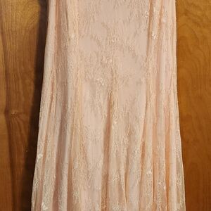 Elegant Lace Peach Dress